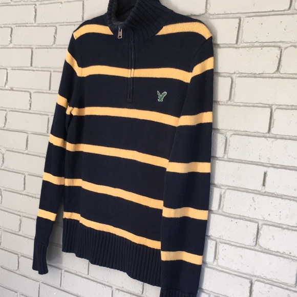 Medium AMERICAN EAGLE Striped Turtleneck Sweater, Preppy, Collegiate, Fall - Picture 7 of 11
